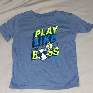 Under Armour Blue T-Shirt with 'Play Like A Boss' Graphic 5